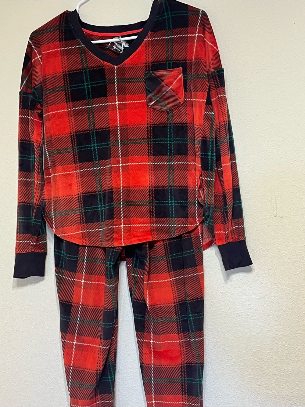 Cuddl Duds Red Plaid Pajama Set